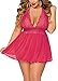 JuicyRose Sexy Open Back Lingerie Plus Size (3XL, Rose)