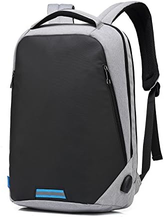 Business Laptop Backpack 15.6 inch with USB Charging Port Waterproof Travel Anti Theft Daypack College Bag for Men and Women (Raincover Grey)