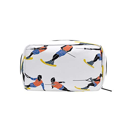 Water Skiing Makeup Bag Organizer Portable Cosmetic Pouch Handbag With Zipper For Women Purse