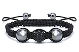 Crystals Ball 12 mm Strand Bracelet Adjustable Size 7 to 9 Inches