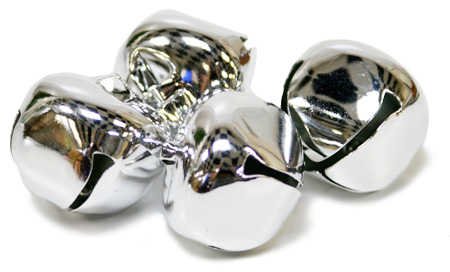 Shiny Metal 30mm Jingle Bells - 144 Silver Bells