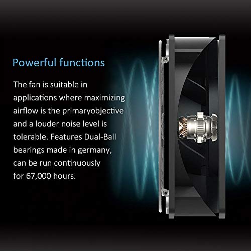 120V AC Cooling Fan, 120mm x 38mm Higth Speed, for DIY Cooling Ventilation Exhaust Projects