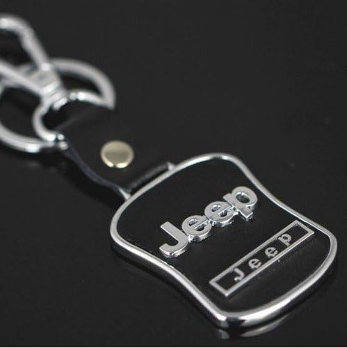 Auto Jeep logo METAL Leather KEY CHAIN KEY RING Grand Cherokee Wrangler Compass by zhenghong
