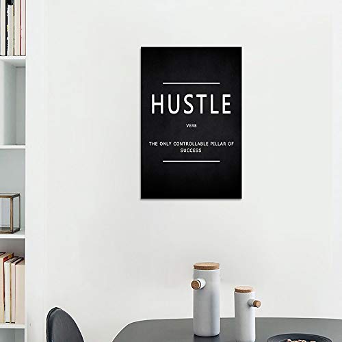 Hustle Verb Motivational Wall Art Inspirational Entrepreneur Quotes Canvas Painting Modern