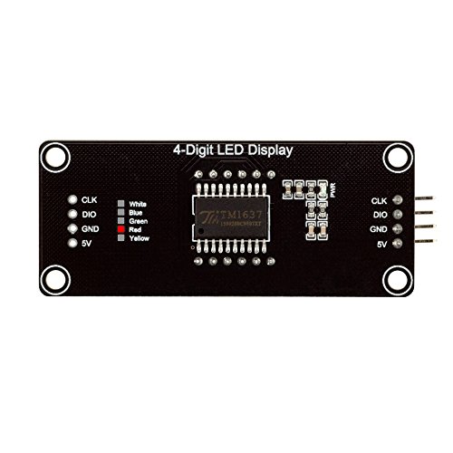 diymore 5 Packs TM1637 0.56" Red LED Display Digital Tube Decimal 7-Segment 4-Digit Clock Double Dots Module Serial Driver Board for Arduino DIY Kits (Red)