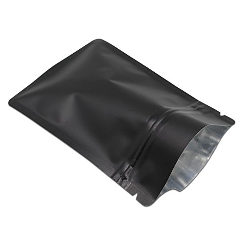 1400 Pcs Scrub Matte Mylar Aluminum Foil Bags Food Packaging Grocery Storage Pouches Bags Storage Nuts Sugar Heat Seal Pouches Resealable Grip Seal Colored (Black) 8x12cm (3.1"x4.7")
