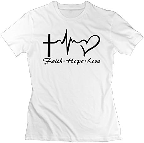 Erjran Faith Hope Love Women's Comfortable Short Sleeve T Shirt Color White Size XXL