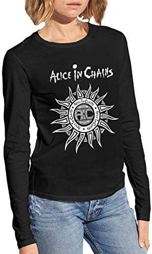 Alice in Chains Logo Classic Woman Long Sleeve Cotton T-Shirt £¨ Black £