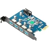 KDLINKS&reg; USB 3.0 Super Speed 4-Port PCI-E Express Extension Internal USB Ports Card with 4-Pin Power Connector for Desktops -New Model with Latest Technology/Chipset