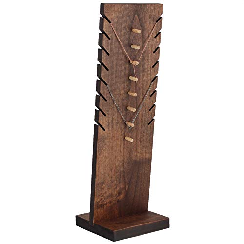 Set of 2 Wood Necklace Display Stands Wood Jewelry Display Stands - 18 inches tall Slotted Solid Hardwood Craft Show Display Retail Display Jewellery Display - Thumbnail 2