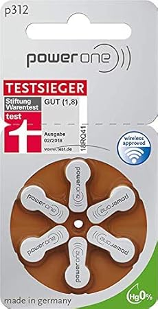 60 Stück (10 Blister) Varta Powerone Typ 312 Hörgerätebatterie Zinc Air P312 PR41 ZL3 mit 2 Stück LUXTOR® Reinigungstücher fü