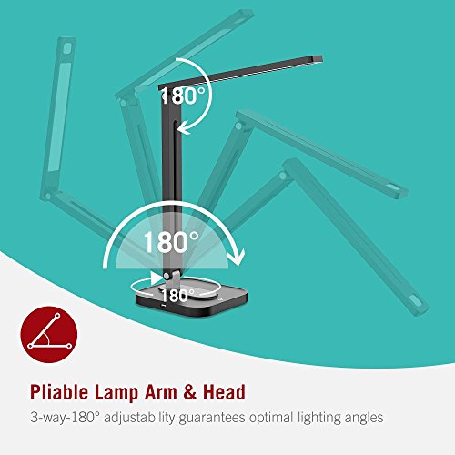 image for TaoTronics LED Desk Lamp with USB Charging Port, (2700 - 6500K) 5 Colo