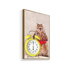 Framed Canvas Wall Art for Living Room, Bedroom Humorous Cat Canvas Prints for Home Decoration Ready to Hanging - 16x24 inches