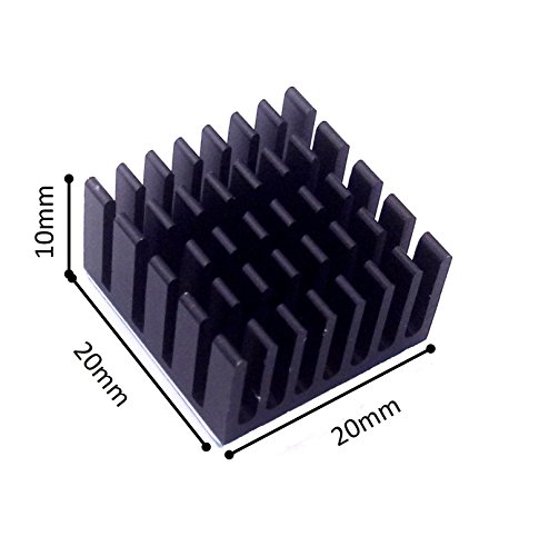 Easycargo 10pcs Heatsink Kit 20x20x10mm + 3M 8810 thermal conductive adhesive tape, cooler Heat Sink for cooling GPU IC Chips VRAM VGA RAM (20mmx20mmx10mm)