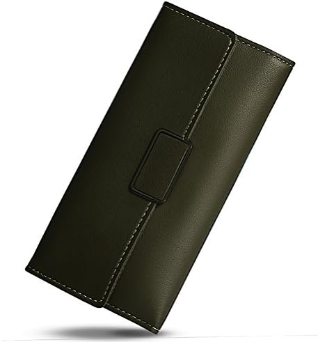 ROCHVIE ROCHVIE Women's Leather Trifold Clutch Wallet Card Holder Organizer Fashion and Elegant Long Purse for ladies (Green)