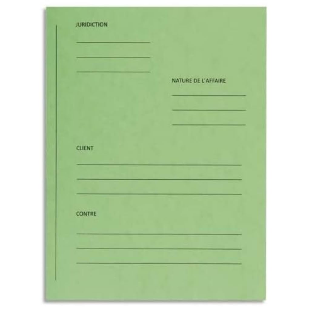Exacompta - Ref 220103E - Nature Future Pre-Printed Square Cut Folders - 250 x 320mm in Size, Suitable for A4 Documents, 265gsm Glossy Card - Green (Pack of 25) - French Text