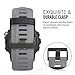 MoKo Band Compatible with Garmin Fenix 3/Fenix 3 HR/Fenix 5X/5X Plus/D2 Delta PX/Descent Mk1 Smart Watch, [2PACK] Soft Silicone Replacement Watch Band, Black & Gray