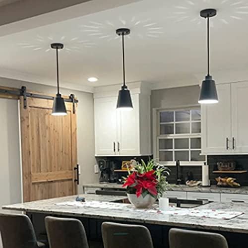 FISGONI Black Pendant Light Kitchen Island Pendant Lighting With 7.08in