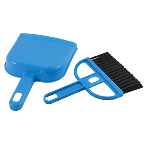 DealMux Plastic Computer Netbook Teclado Cleaner Dustpan Brush Set Fuchsia Azul