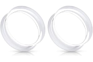 Pierced Owl Clear Ultra Thin Silicone Double Flared Saddle Tunnels, Sold as a Pair