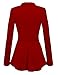 Cekaso Women's Peplum Blazer One Button Crop Frill Ruffle Hem High Low Work Blazer, Red, USsize L1=Tagsize XXL