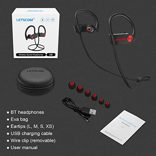 Bluetooth Headphones V5.0 IPX7 Waterproof, Wireless Sport