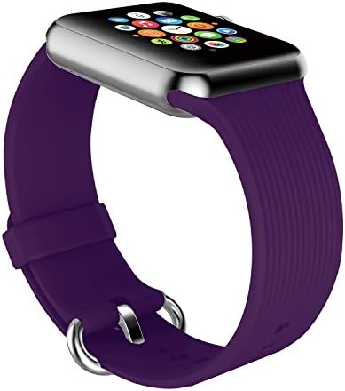 Youther for Apple Watch Bands, Soft Silicone Strap Replacement Wristbands for Apple Watch Sport Series 3 Series 2 Series 1 38mm Dark Purple