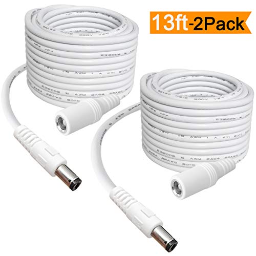 SIOCEN 5.5mm x 2.1mm Extension Cord 13FT,DC 12v Power Supply Adapter for CCTV Security Camera Surveillance Indoor Wireless IP Camera Dvr Standalone LED Strip,Car,12 Volt Male to Female Plug Cable