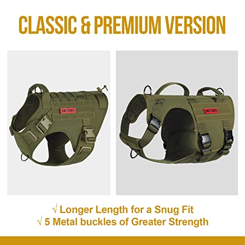 Tactical Dog Harness For Large Dog Full Metal Buckled No Pull Dog Harness Vest With