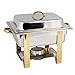 TigerChef TC-20550 Half Size Chafing Dish Buffet Warmer Set, Gold Accented, Includes 6 Free Chafing Fuel Gels, Stainless Steel, 4 Quart