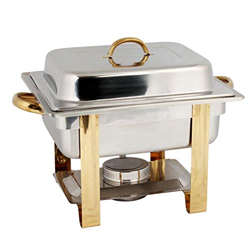 image for TigerChef TC-20530 Half Size Chafing Dish Buffet Warmer Set, Gold Acce