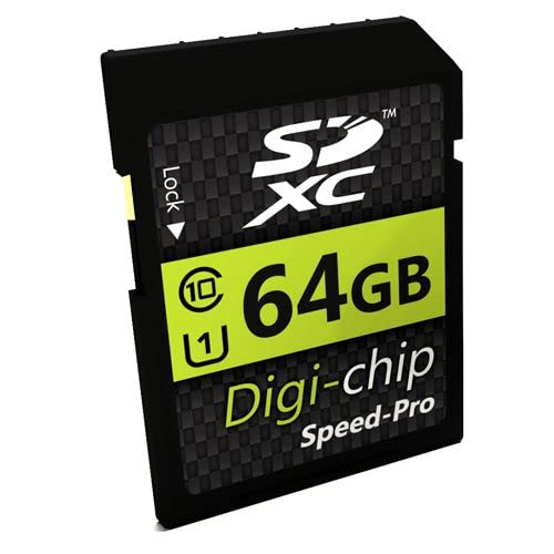 Digi-Chip 64GB SDXC Class 10 Memory Card For Canon EOS 250D, Canon EOS 5D Mark IV, Canon EOS 6D Mark II, Canon EOS 850D