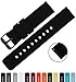 BARTON Silicone Quick Release - Black Buckle - 16mm, 18mm, 20mm or 22mm - Silky Soft Rubber Watch Bands