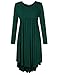 AMZ PLUS Women Plus Size High Low Dress Loose Swing Flare Dress Pleated Round Neck Casual Midi Dresses with Pockets 3/4 Green B 3XL