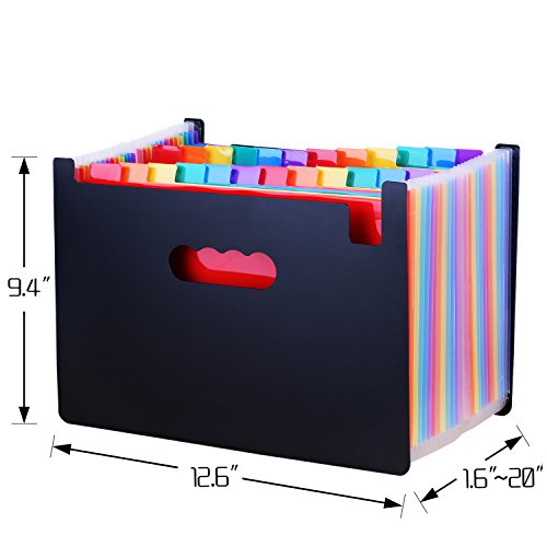 Large Capacity 24 Pockets Expanding File Folder with Index Tabs by Uni ...