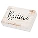 P. Graham Dunn Believe Grey Script White Wash 5 x 3.5 Inch Solid Pine Wood Barnhouse Block Sign