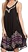 Sakkas 16605 - Gasha Sleeveless Mid Length Caftan Dress With Embroidery Details and V Neck - Black/Purple - OS