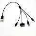 Gempion 4-in-1 Multiple Universal USB Charging Cable with 8-Pin Lighting / 30 Pin / Micro USB Ports - Black
