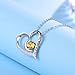 Citrine Necklace for Mom Wife I Love You to the Moon and Back Love Heart Pendant Sterling Silver Fine Jewelry for Women Birthday Gifts