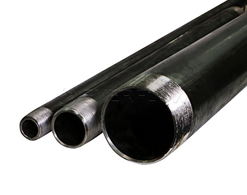 Everflow PCBL3418 Steel Pipe, Pre Cut Pipe 3/4 x 18 Inch Black