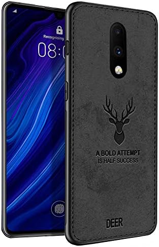 Teeyee Oneplus 7 Case, Fully Protective Design shockproof TPU Bumper Washable Cloth Back Dual Protection Cover for Oneplus 7(2019 Release)(Black)