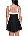 GRAPENT Women's Black Plus Size Colorblock Bow Bandeau Swimdress One Piece Swimsuit Size XXL(US 18-20)