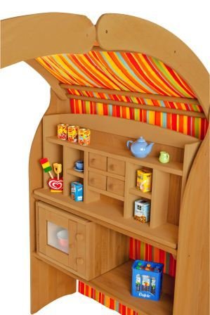Holzspielzeug Peitz Kinder-Spielständer 1010G - Massiv-Erlen-Holz - Spielküche - Kaufmannsladen – Bild 4