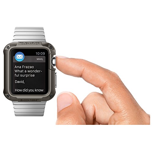 Spigen Tough Armor Designed for Apple Watch Case and Built in Screen Protector for 42mm Series 1 (2015) - Gunmetal - Thumbnail 7