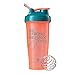 Motivational Quotes on Blender Bottle Brand Shaker Bottles, 20oz and 28oz Protein Shakers, Fitness Gift, Multiple Designs and Colors Available (Be Strong - 28oz Coral/Teal) primary