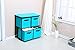 Homebi 4-Drawer Storage Chest Shelf Unit Storage Cabinet Multi-Bin Organizer with Removable Non-woven Fabric Bins in Turquoise,25