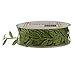 Fowod Leaf Ribbon, 17 Yard / 50 Feet Roll, 1 inch Width, Dark Green