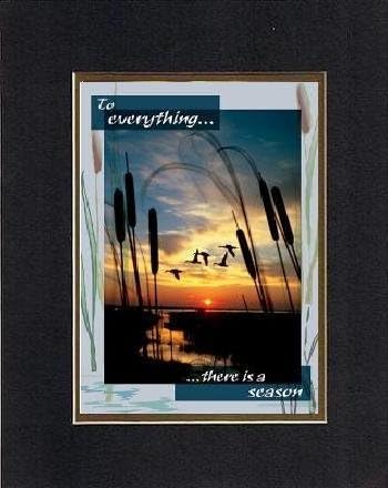 Poems for Bereavement - To everything there is a season. 8 x 10 Inches Biblical/Religious Verses set in Double Beveled Matting (Black on Gold) - A Timeless and Priceless Poetry Keepsake Collection