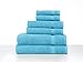 Turkish Luxury Hotel & Spa Collection 2 Bath, 2 Hand, 2 Washcloth Set of 6 Turkish Cotton - Organic, Eco-Friendly (6 Piece Set, Aqua)