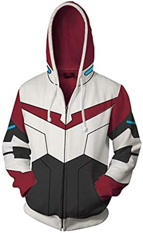 Hojoo Unisex Man Woman 3D Sweater Hooded Pullover Sweatshirt Big Pocket Anime Cosplay Zipper Voltron S-3XL